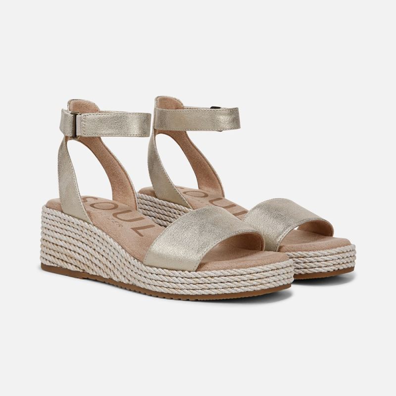Naturalizer Women's SOUL Gloria Espadrille - Gold Metallic Faux Leather