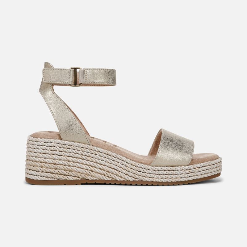 Naturalizer Women's SOUL Gloria Espadrille - Gold Metallic Faux Leather