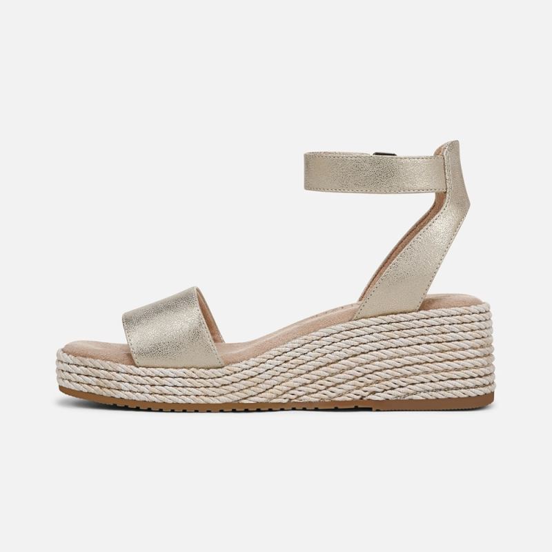 Naturalizer Women's SOUL Gloria Espadrille - Gold Metallic Faux Leather