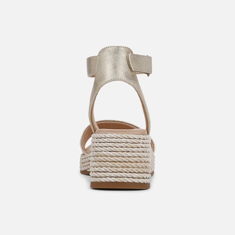 Naturalizer Women's SOUL Gloria Espadrille - Gold Metallic Faux Leather