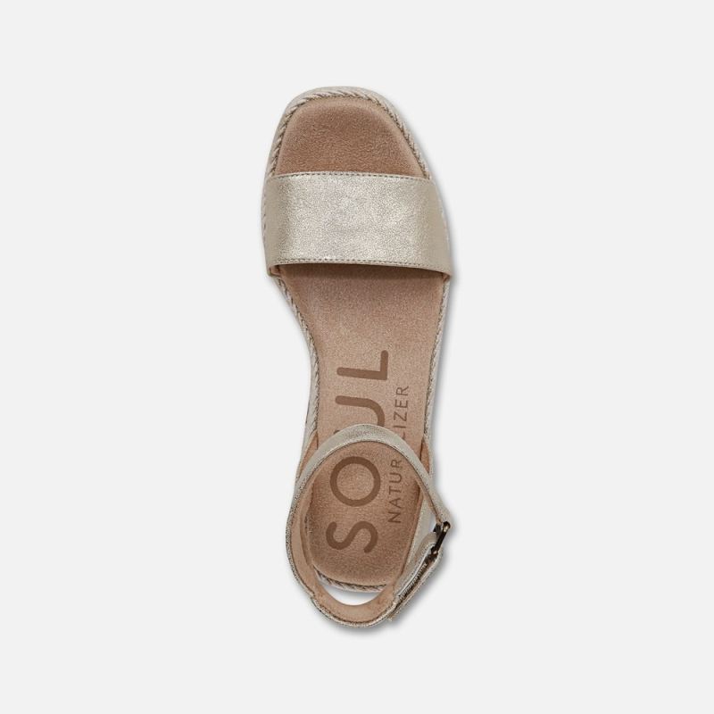 Naturalizer Women's SOUL Gloria Espadrille - Gold Metallic Faux Leather