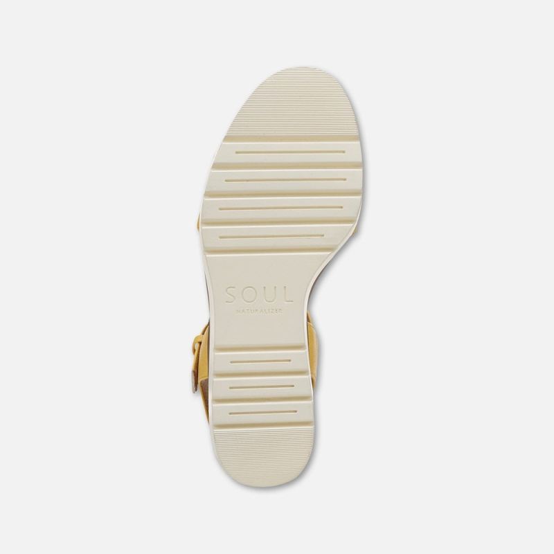 Naturalizer Women's SOUL Graciela Wedge Sandal - Yellow Faux Leather