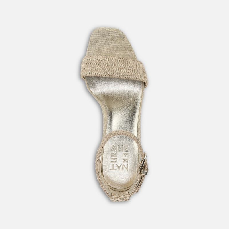 Naturalizer Women's Joy Dress Sandal - Natural Gold Woven Fabric
