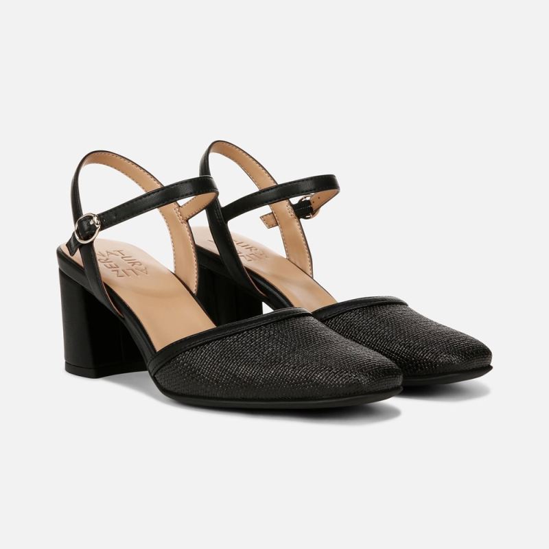 Naturalizer Women's Wave Dress Shoe - Black Straw Fabric
