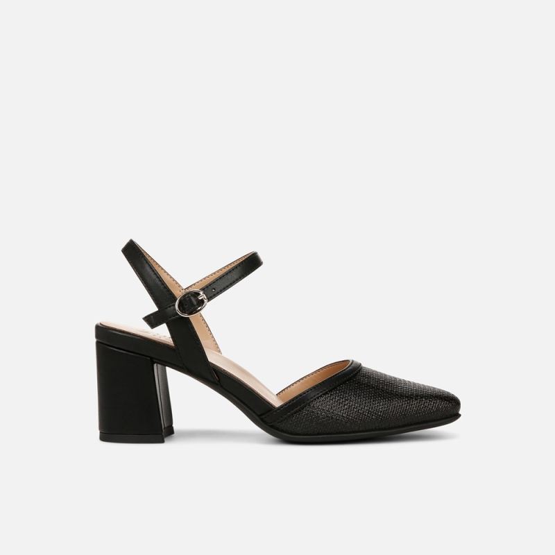 Naturalizer Women's Wave Dress Shoe - Black Straw Fabric