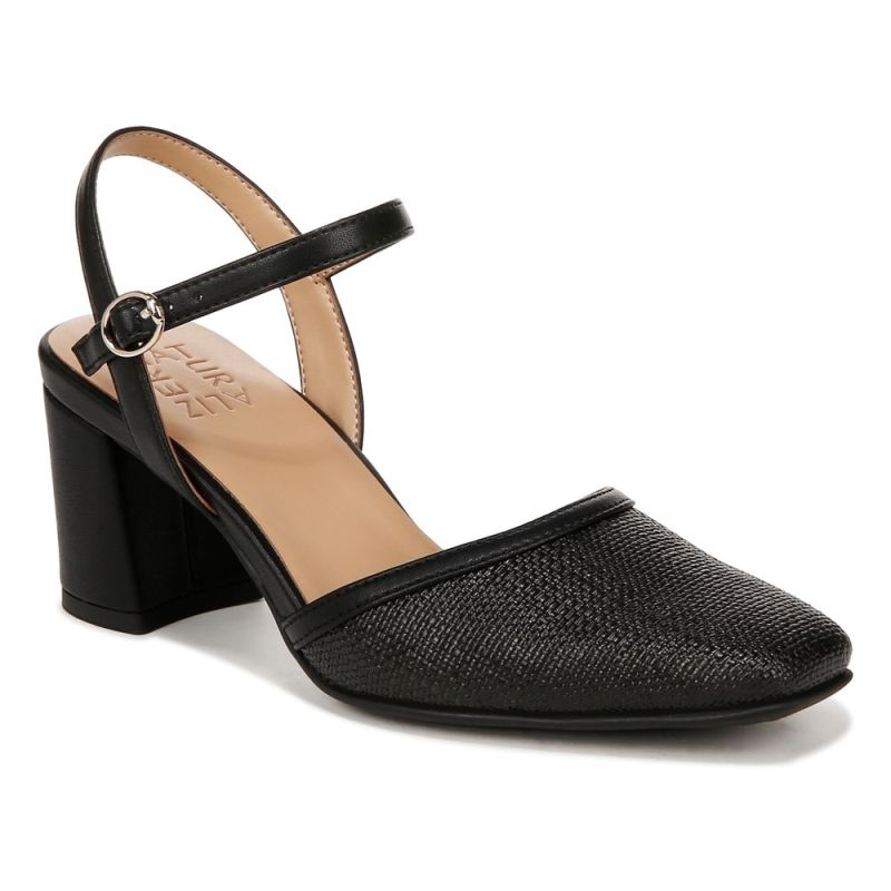Naturalizer Women's Wave Dress Shoe - Black Straw Fabric