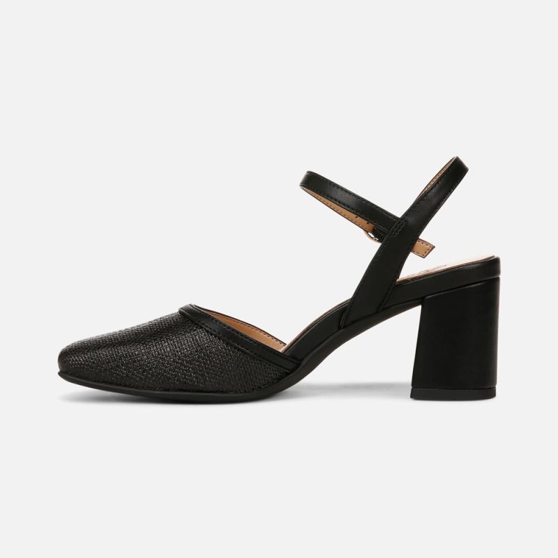 Naturalizer Women's Wave Dress Shoe - Black Straw Fabric