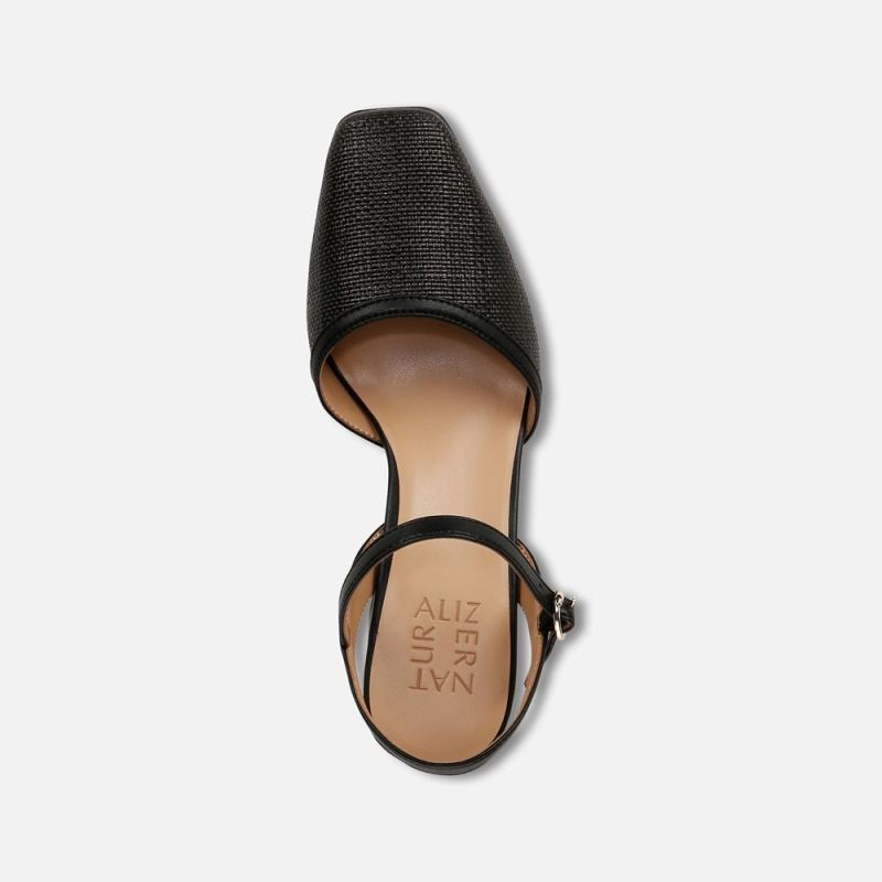 Naturalizer Women's Wave Dress Shoe - Black Straw Fabric