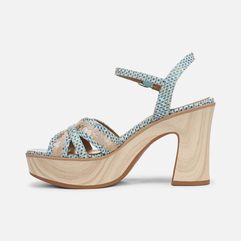 Naturalizer Women's Katalina Platform Sandal - Blue Weave Fabric