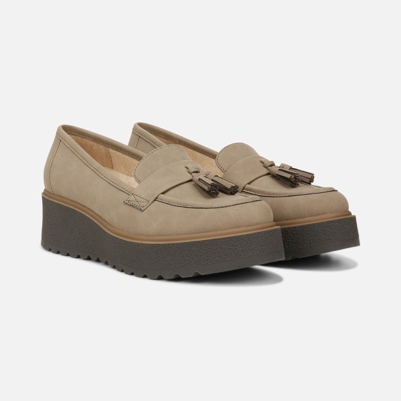 Naturalizer Women's SOUL Josie Lug Loafer - Mushroom Grey Synthetic