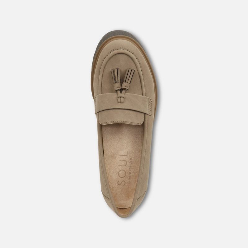 Naturalizer Women's SOUL Josie Lug Loafer - Mushroom Grey Synthetic