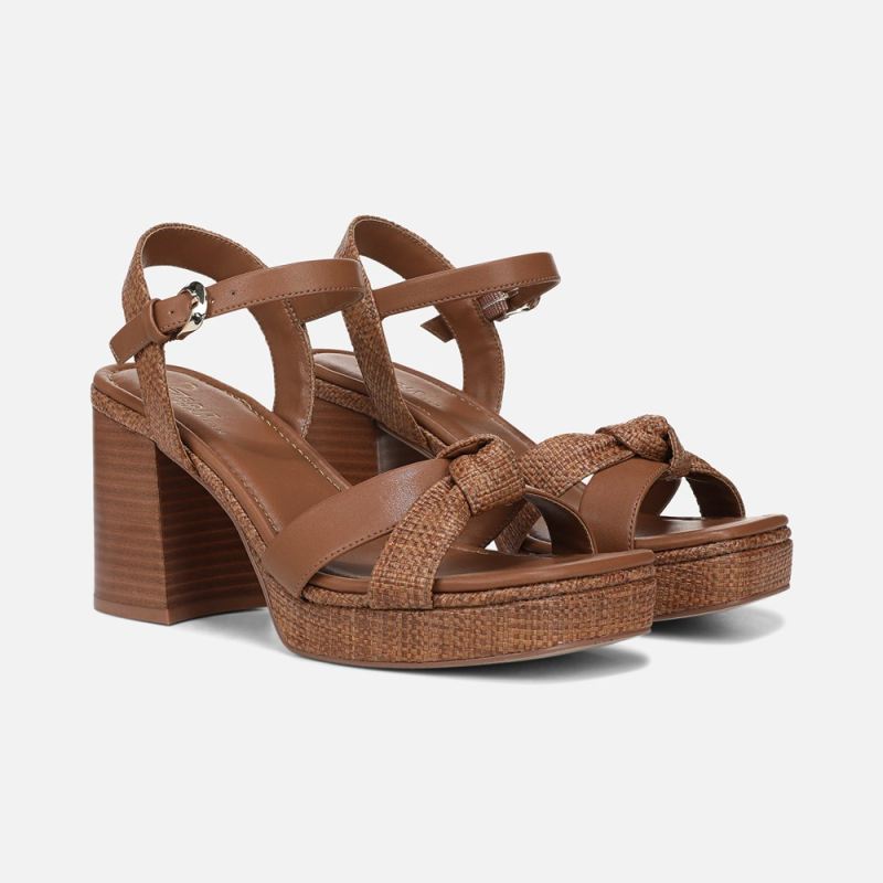 Naturalizer Women's 27 EDIT Peyton Platform Sandal - English Tea Brown Fabric