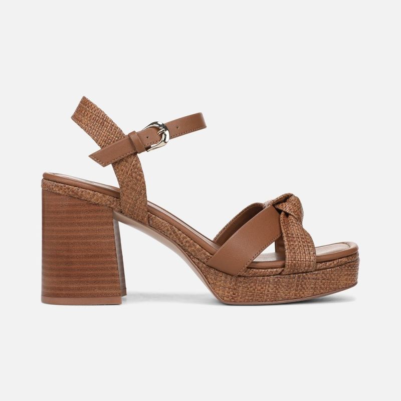 Naturalizer Women's 27 EDIT Peyton Platform Sandal - English Tea Brown Fabric