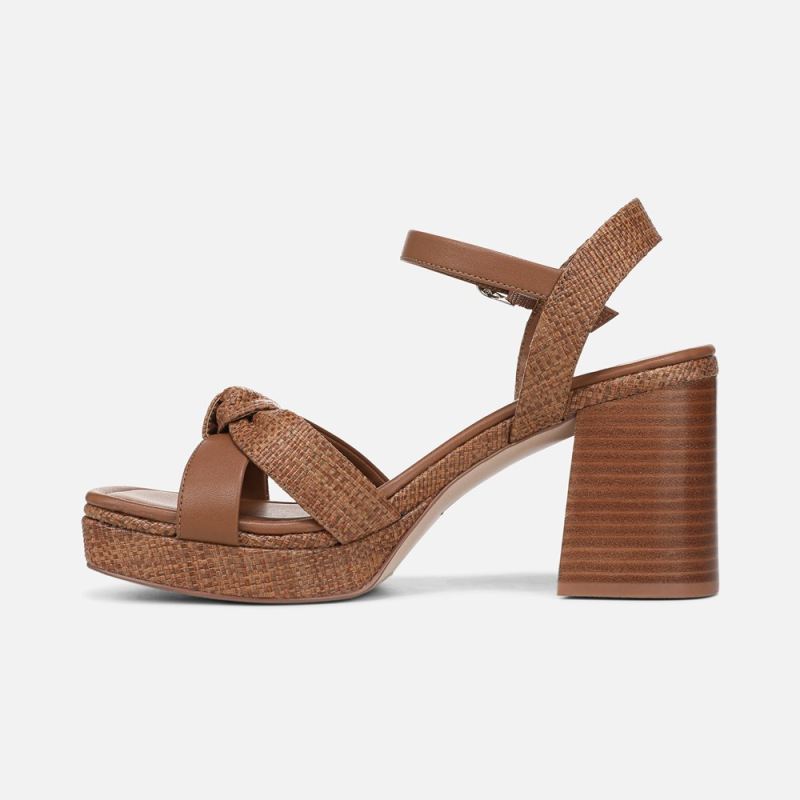 Naturalizer Women's 27 EDIT Peyton Platform Sandal - English Tea Brown Fabric