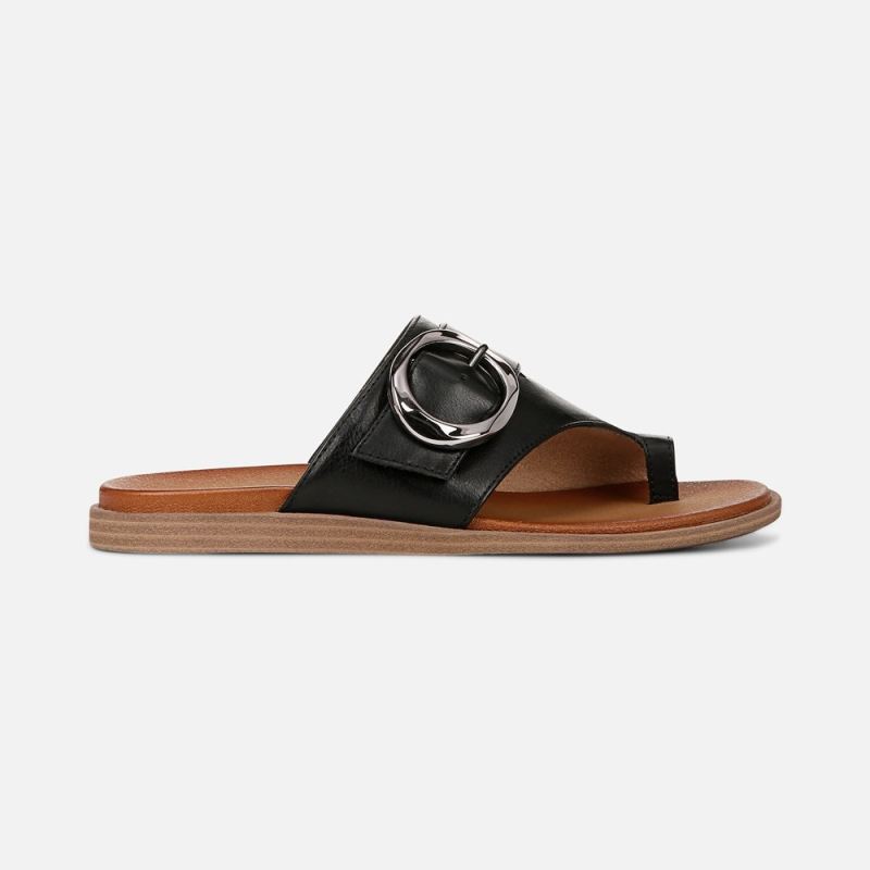 Naturalizer Women's SOUL Joanie Slide Sandal - Black Faux Leather