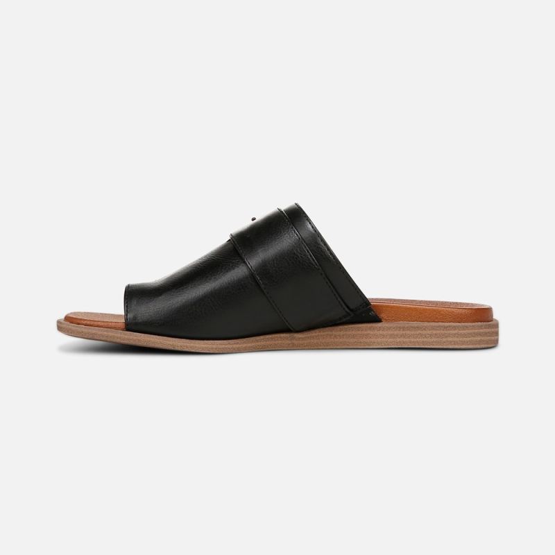 Naturalizer Women's SOUL Joanie Slide Sandal - Black Faux Leather