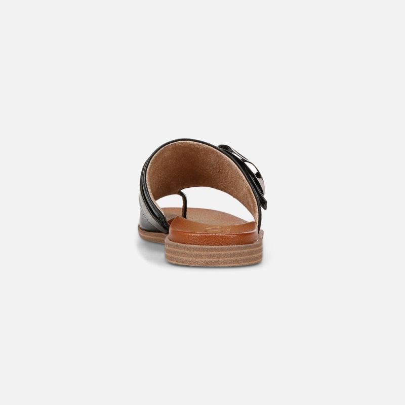 Naturalizer Women's SOUL Joanie Slide Sandal - Black Faux Leather