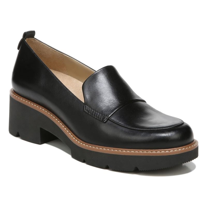 Naturalizer Women's Darry Lug Sole Loafer - Black Leather