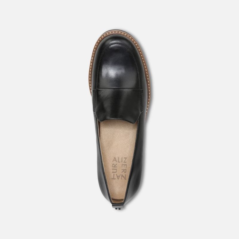 Naturalizer Women's Darry Lug Sole Loafer - Black Leather