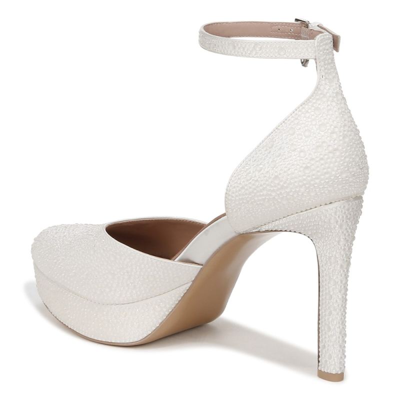 Naturalizer Women's Rak Ankle Strap Dress Shoe - Silk White Fabric