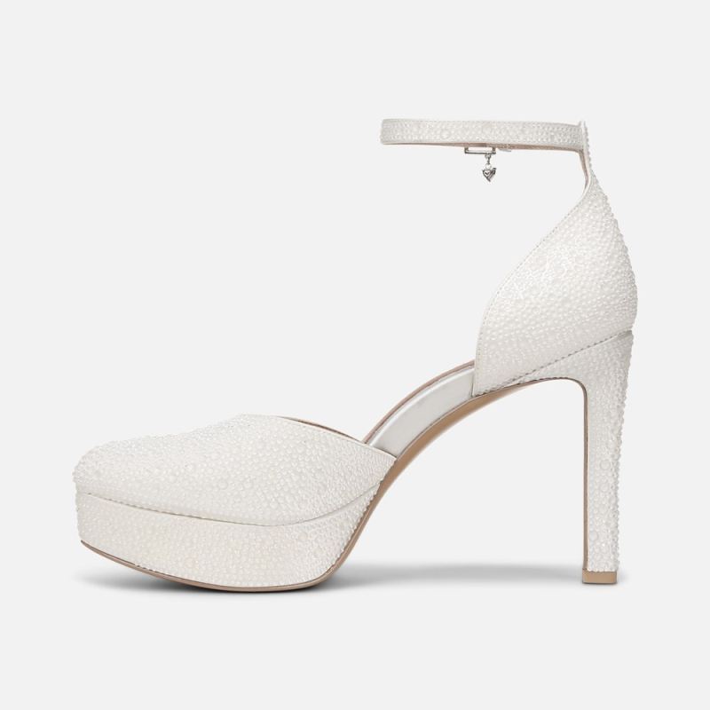 Naturalizer Women's Rak Ankle Strap Dress Shoe - Silk White Fabric