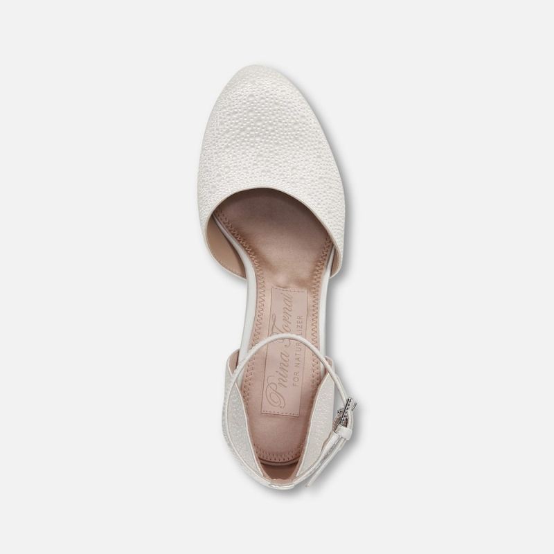 Naturalizer Women's Rak Ankle Strap Dress Shoe - Silk White Fabric