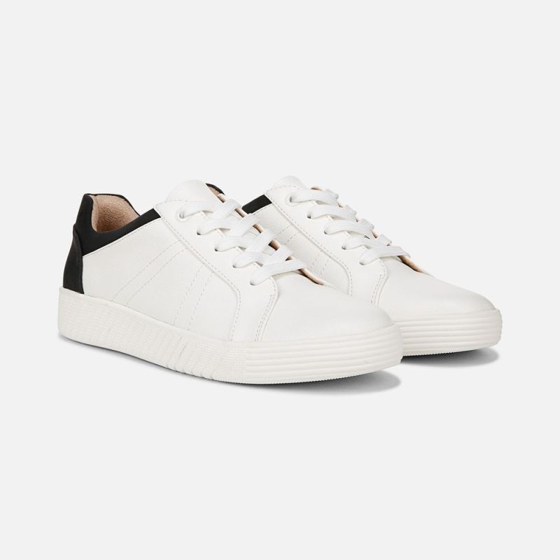 Naturalizer Women's SOUL Neela Sneaker - White/Black Faux Leather