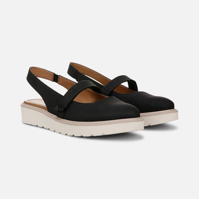 Naturalizer Women's Edison Slingback Mary Jane - Black Faux Leather