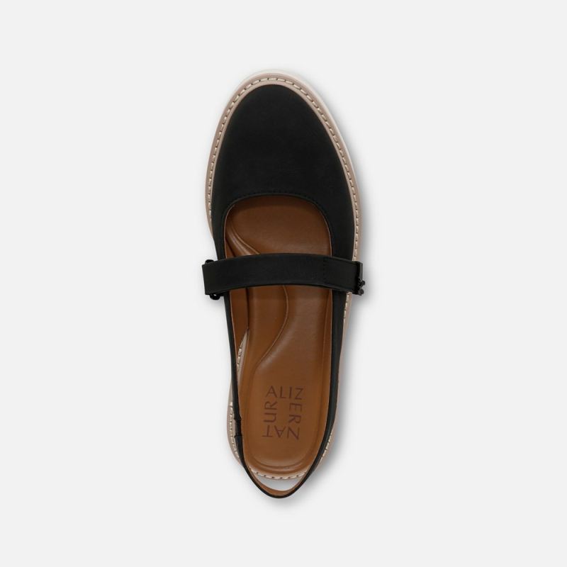 Naturalizer Women's Edison Slingback Mary Jane - Black Faux Leather