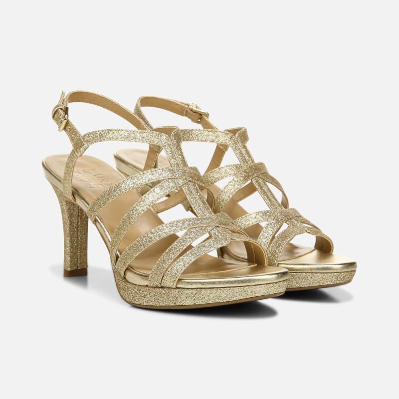 Naturalizer Women's Women's Baylor Dress Sandal - Gold Glitter Synthetic