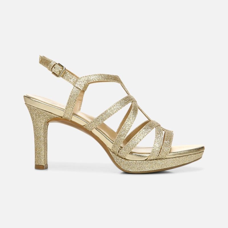 Naturalizer Women's Women's Baylor Dress Sandal - Gold Glitter Synthetic