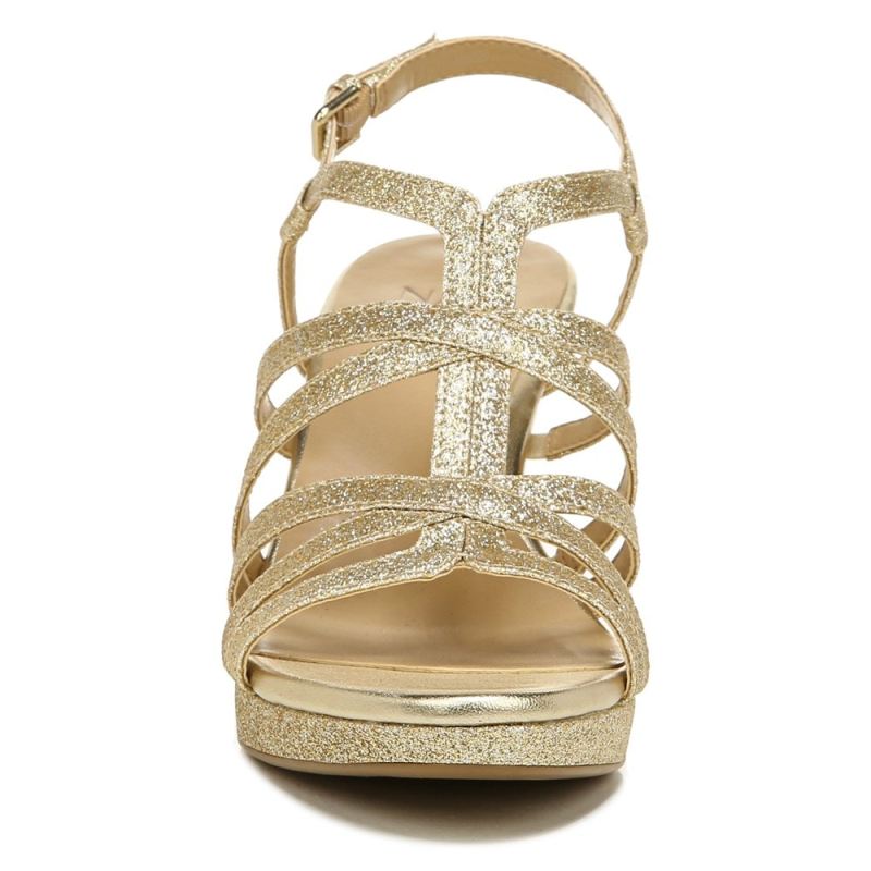 Naturalizer Women's Women's Baylor Dress Sandal - Gold Glitter Synthetic