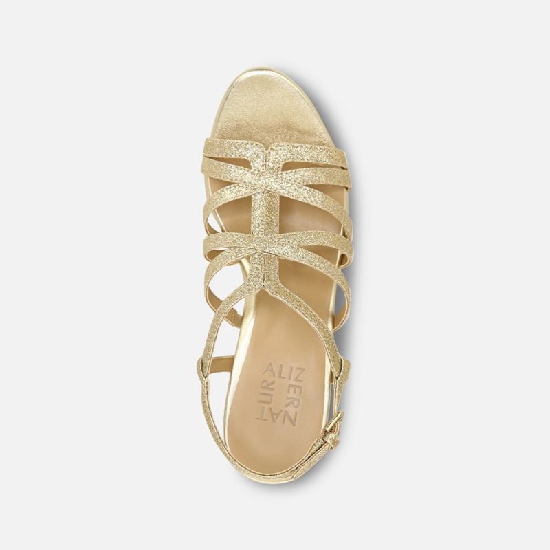 Naturalizer Women's Women's Baylor Dress Sandal - Gold Glitter Synthetic