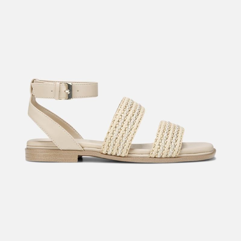 Naturalizer Women's Gana Strappy Sandal - Coastal Tan Faux Straw Fabric