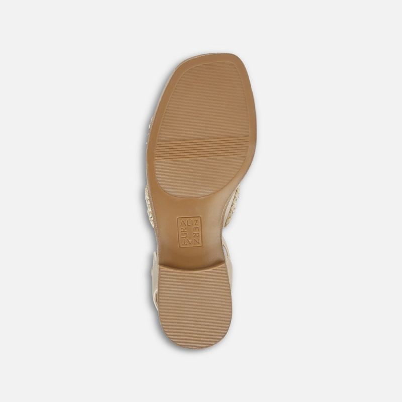 Naturalizer Women's Gana Strappy Sandal - Coastal Tan Faux Straw Fabric