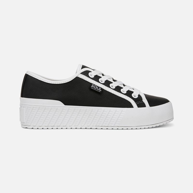 Naturalizer Women's SOUL Iliana Lace Up Sneaker - Black Faux Leather