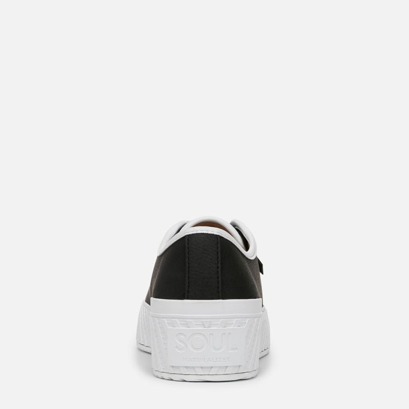 Naturalizer Women's SOUL Iliana Lace Up Sneaker - Black Faux Leather