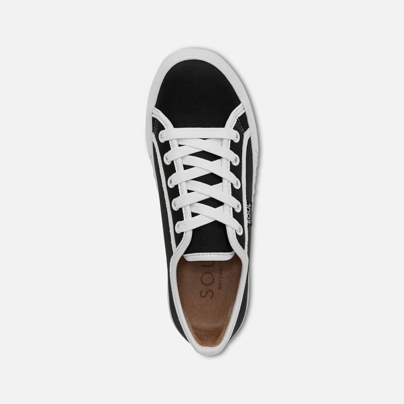 Naturalizer Women's SOUL Iliana Lace Up Sneaker - Black Faux Leather