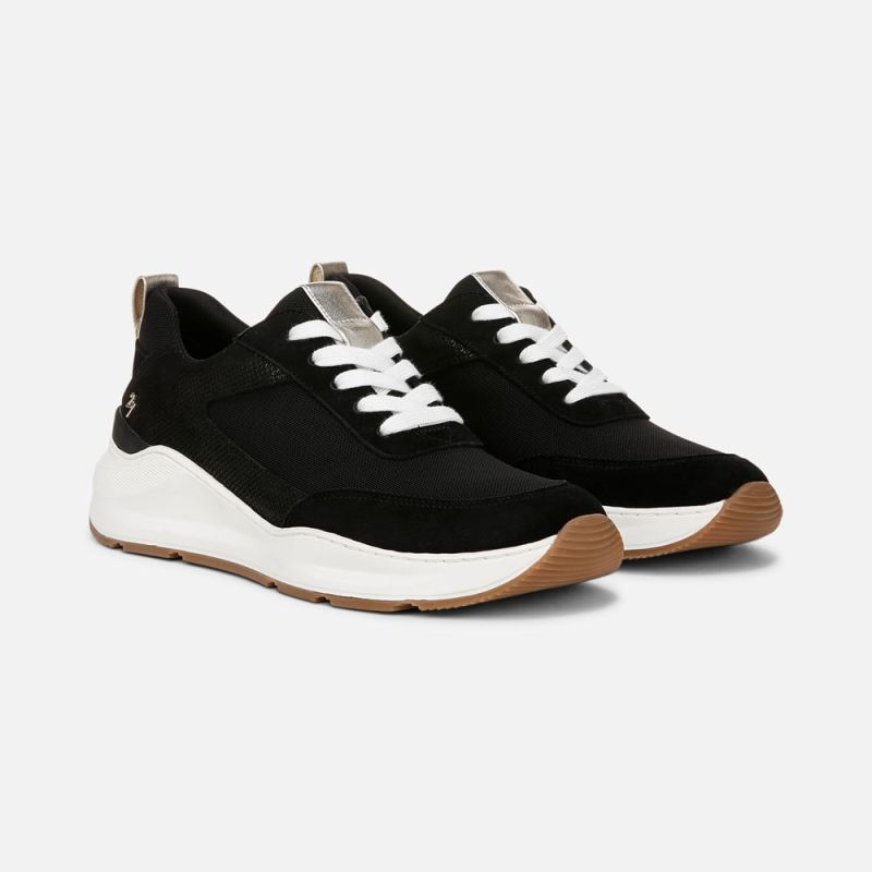 Naturalizer Women's 27 EDIT Brooke Lace-up Sneaker - Black Leather \u0026 Mesh