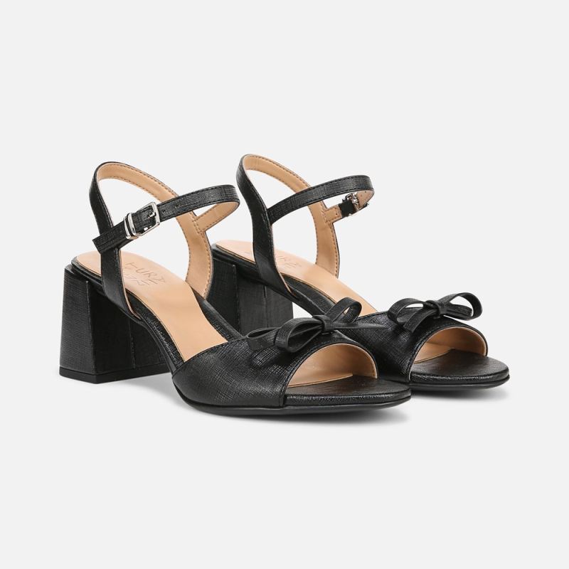 Naturalizer Women's Deandra Dress Sandal - Black Faux Leather