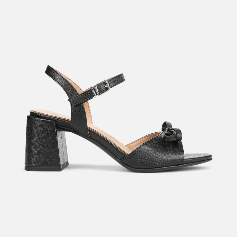 Naturalizer Women's Deandra Dress Sandal - Black Faux Leather