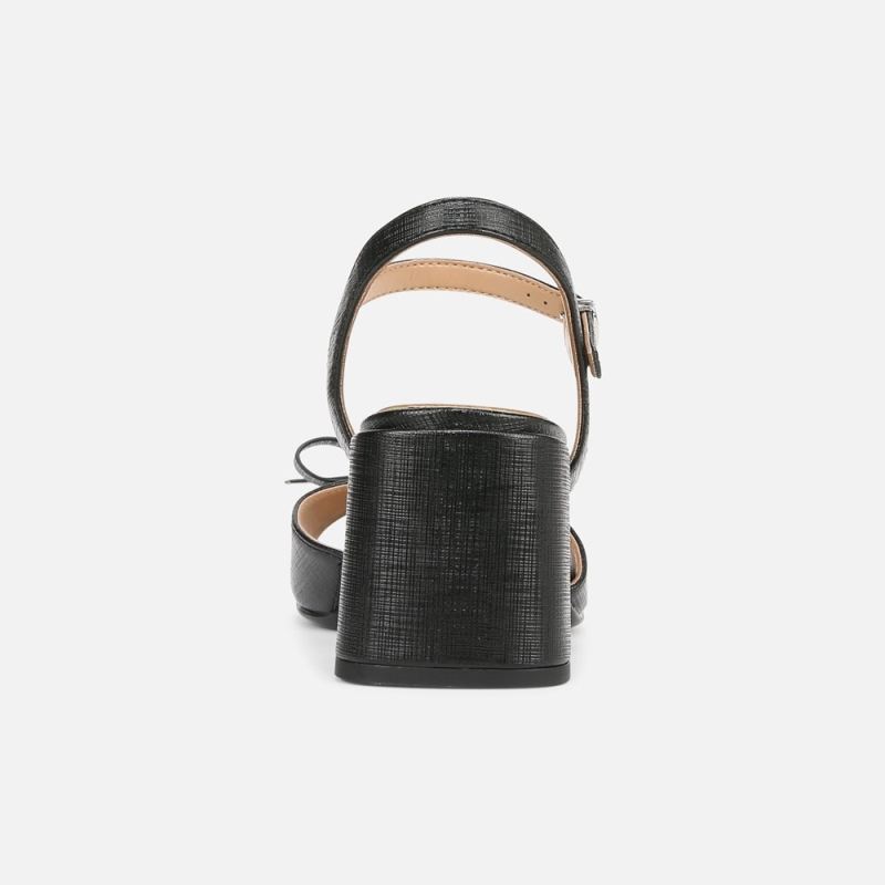 Naturalizer Women's Deandra Dress Sandal - Black Faux Leather