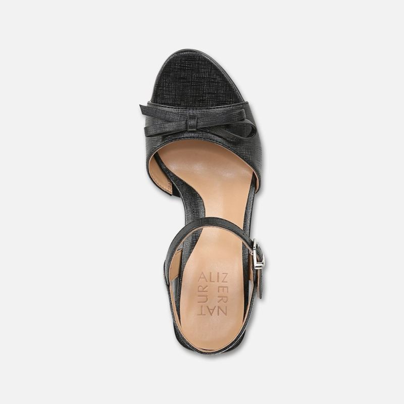 Naturalizer Women's Deandra Dress Sandal - Black Faux Leather