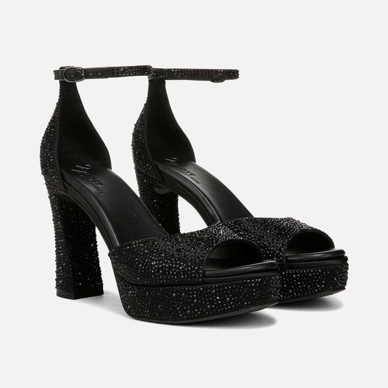Naturalizer Women's 27 Edit Delphie Dress Sandal - Black Satin Fabric