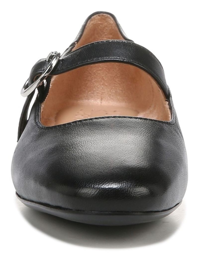 Naturalizer Women's Kelly Mary Jane Flat - Black Leather