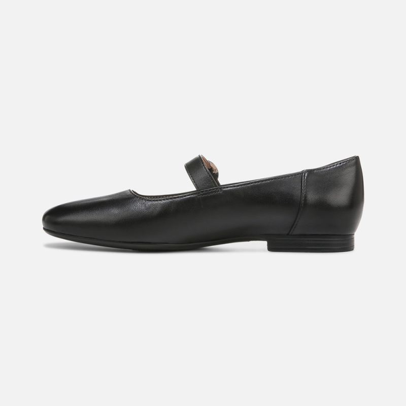 Naturalizer Women's Kelly Mary Jane Flat - Black Leather