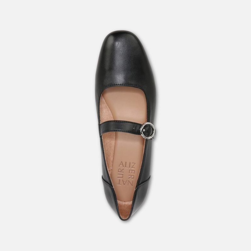 Naturalizer Women's Kelly Mary Jane Flat - Black Leather
