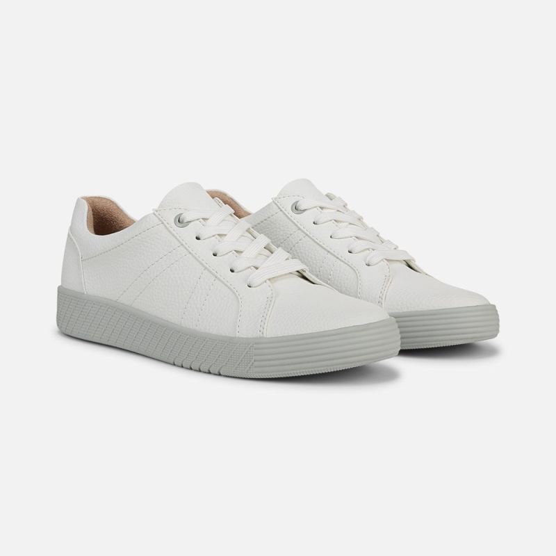 Naturalizer Women's SOUL Neela Sneaker - White / Mist Grey Faux Leather