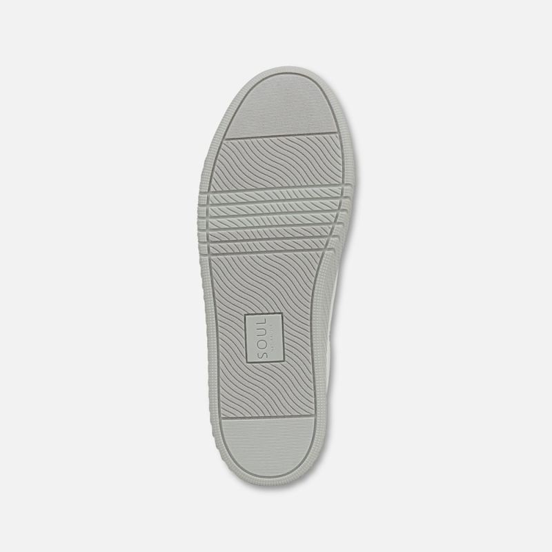 Naturalizer Women's SOUL Neela Sneaker - White / Mist Grey Faux Leather