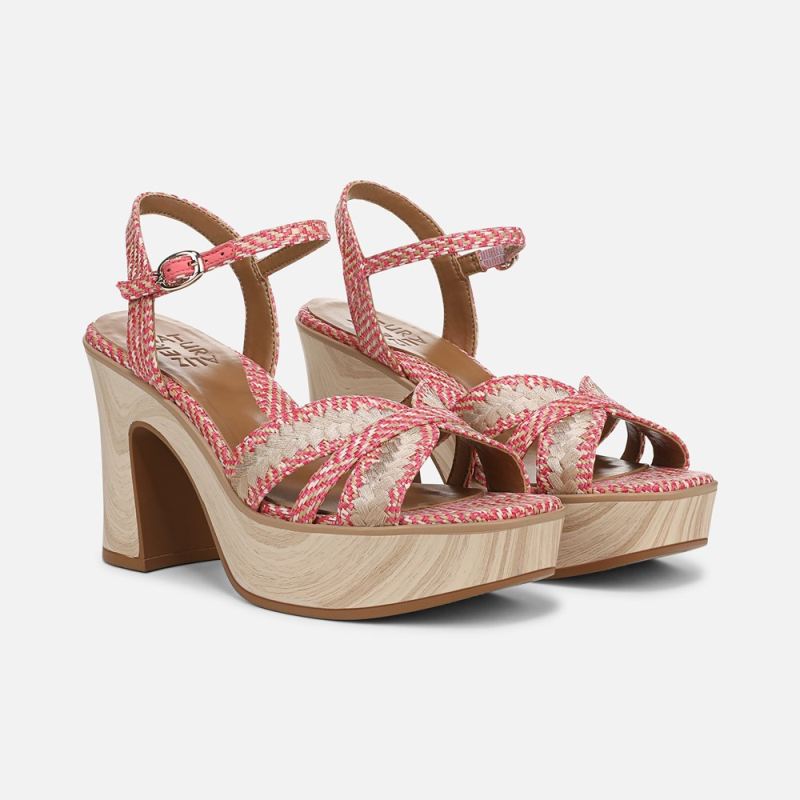 Naturalizer Women's Katalina Platform Sandal - Pink Weave Fabric